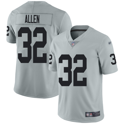 Men Oakland Raiders Limited Silver Marcus Allen Jersey NFL Football #32 Inverted Legend Jersey